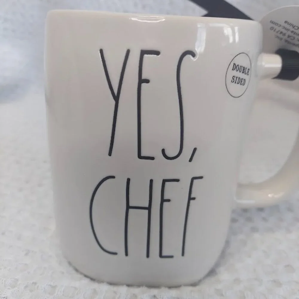 Rae Dunn YES‎ CHEF Utensil Mug Spatula Spoon Whisk Farmhouse Kitchen Decor NEW